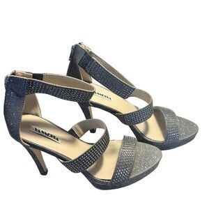 Vanessa Women's Sparkle Strappy High Heel Sandals - Silver Size 9 New